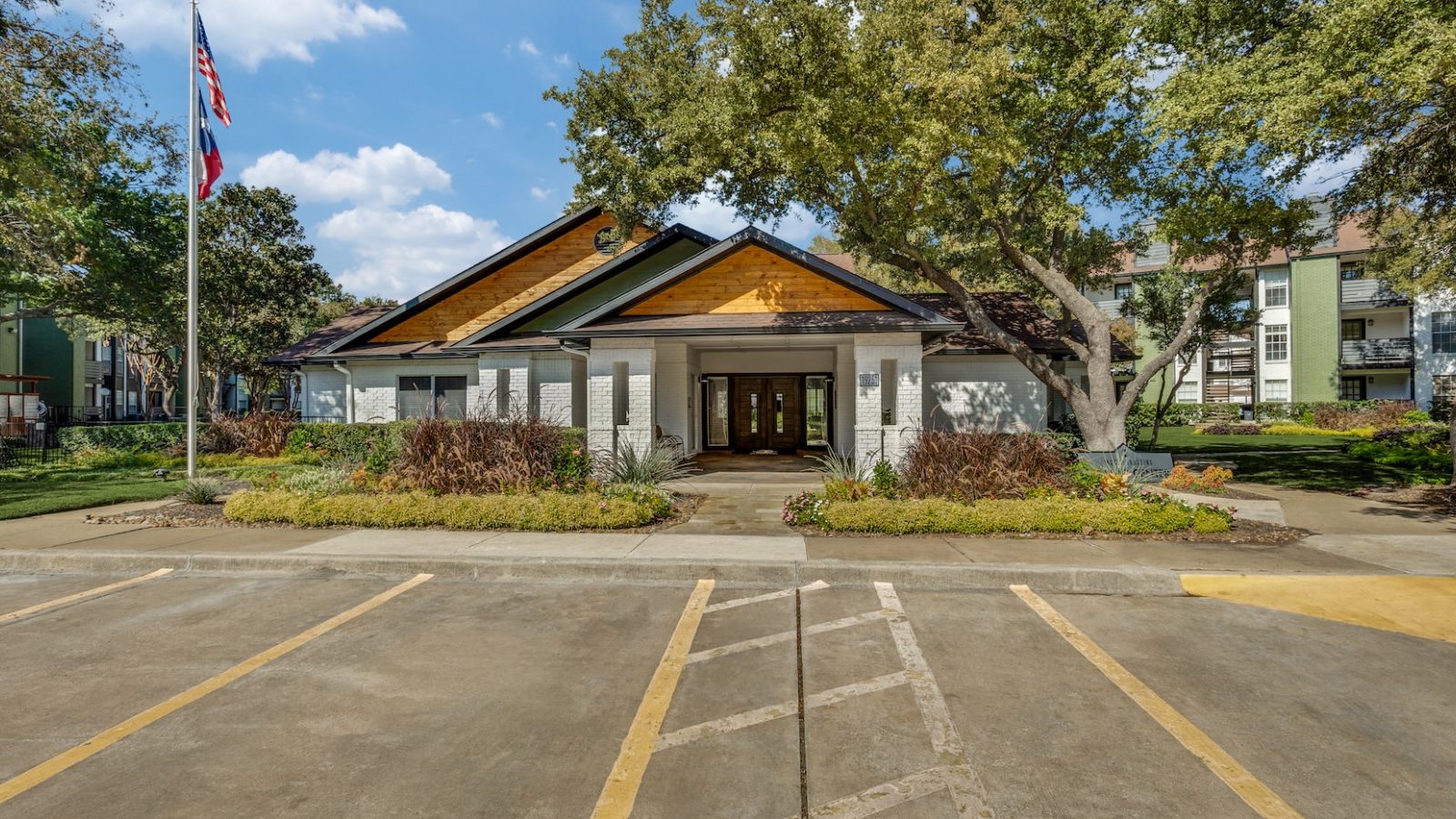 the front entrance to the apartment complex at The Richmond