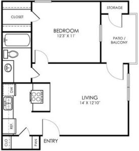 the floor plan for a two bedroom apartment at The Richmond