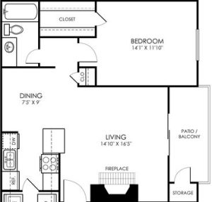 the floor plan for a two bedroom apartment at The Richmond